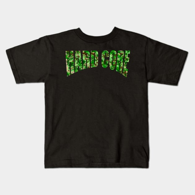 Camouflage hard core slogan army fatigues camo Kids T-Shirt by Artonmytee